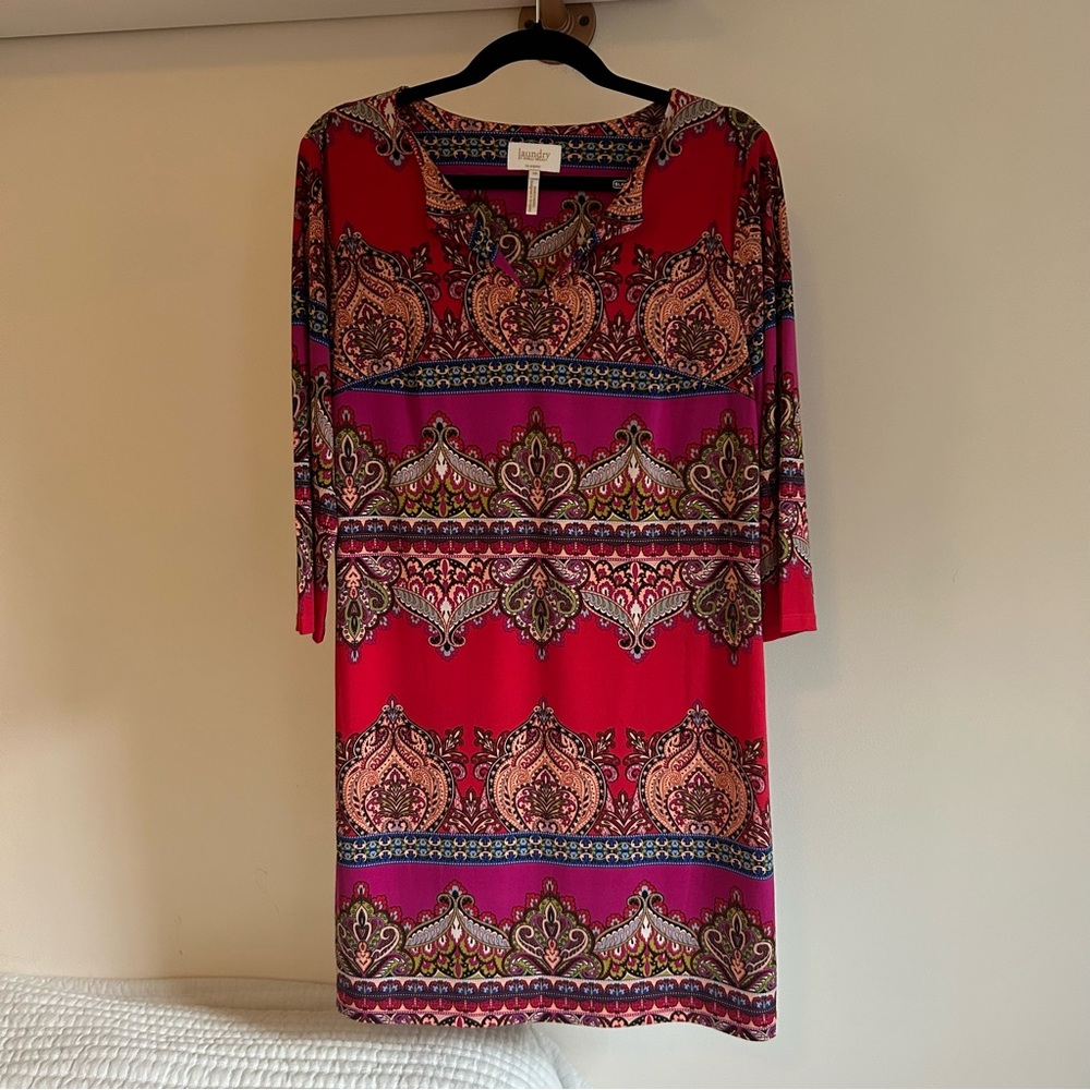 Laundry by Shelli Segal multicolored paisley tunic dress; size: 10 - Picture 1 of 6